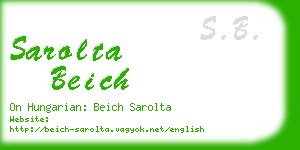 sarolta beich business card